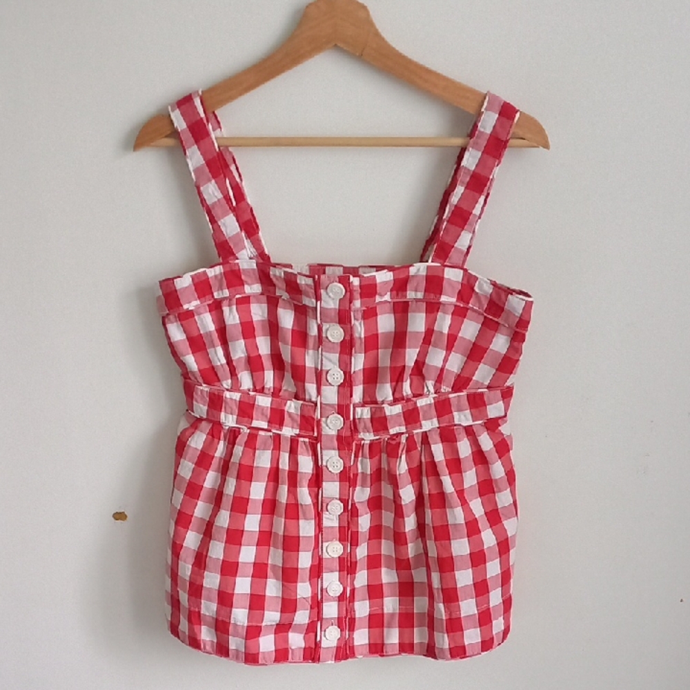 New Look Red and White Checkered Blouse